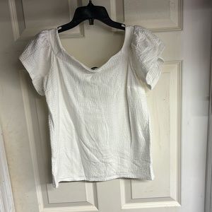 Express White Short Sleeve Top Size S